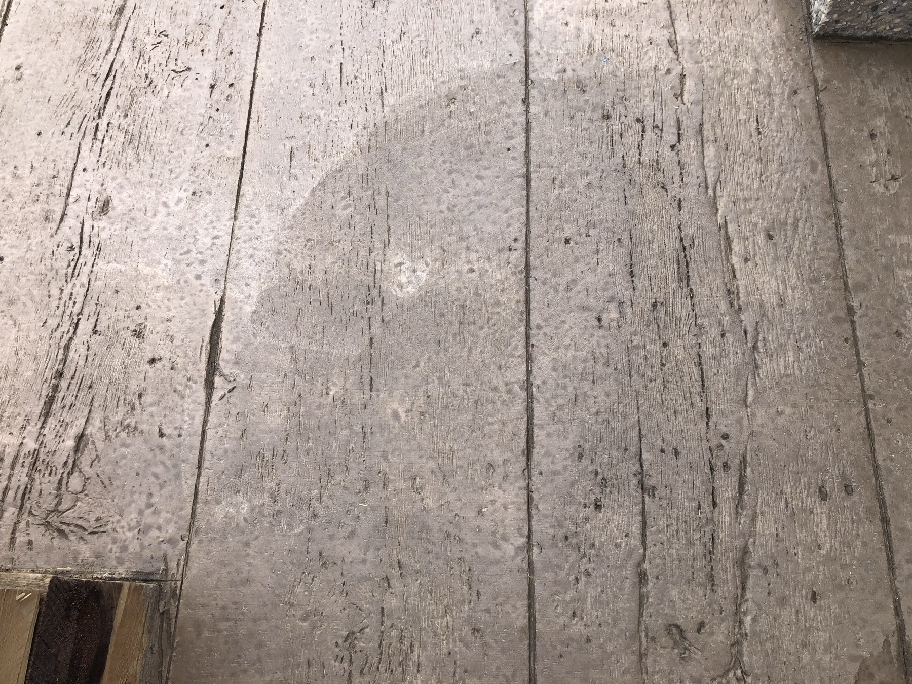 Wood-Plank Stamped Patio + Steps